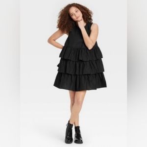 Who‎ What Wear Black Ruffle Dress